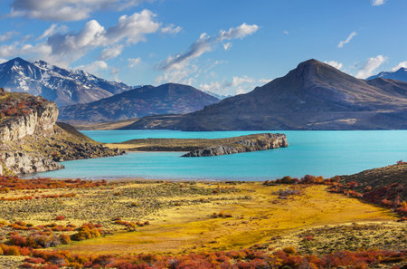 Fantastic mountain landscapes in Perito Moreno National Park in Argentina, South America.の写真素材