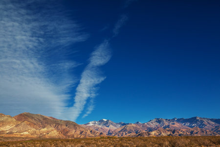 Highest mountains range near Aconcagua peak in Mendoza region, Argentina, South Americaの写真素材