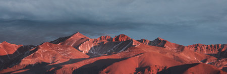 Highest mountains range near Aconcagua peak in Mendoza region, Argentina, South Americaの写真素材
