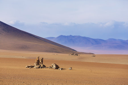 Epic desert. Unusual natural landscapes in Bolivia.の写真素材