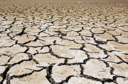 drought land in deserted mountainsの写真素材