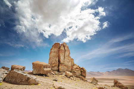 Epic desert. Unusual natural landscapes in Bolivia.の写真素材