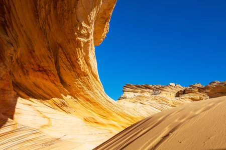 Sandstone formations in Utah, USA. Beautiful Unusual landscapes.の写真素材