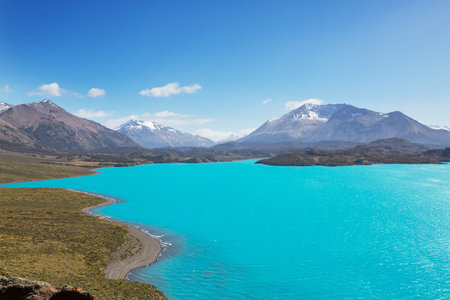 Fantastic mountain landscapes in Perito Moreno National Park in Argentina, South America.の写真素材