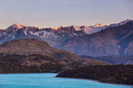 Fantastic mountain landscapes in Perito Moreno National Park in Argentina, South America.の写真素材