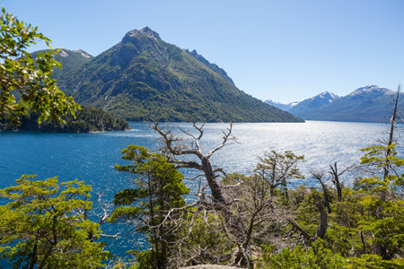 Beautiful mountain landscapes in Patagonia. Mountains lake in Argentina, South America.の写真素材