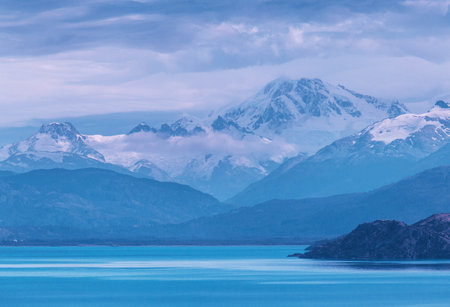 General Carrera Lake, Carretera Austral, Patagonia - Chile. Beautiful natural landscapes in South Americaの写真素材