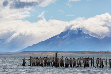 Beautiful mountain landscapes along Carretera Austral, Patagonia, South Chileの写真素材