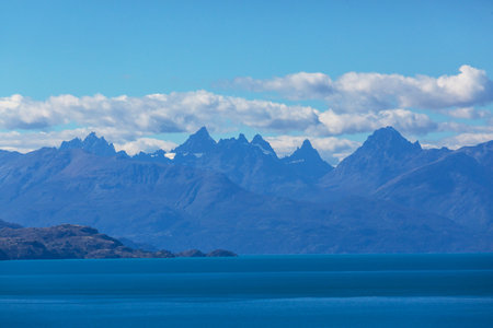 General Carrera Lake, Carretera Austral, Patagonia - Chile. Beautiful natural landscapes in South Americaの写真素材