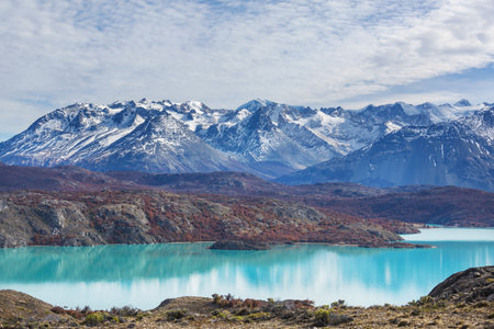 Fantastic mountain landscapes in Perito Moreno National Park in Argentina, South America.の写真素材