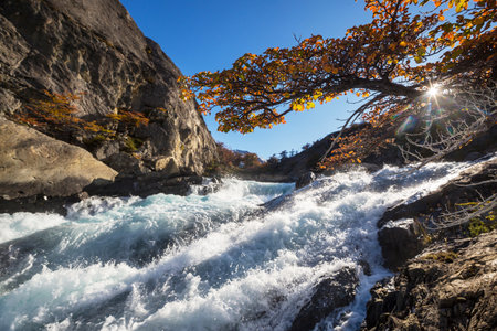 Autumn season in Patagonia mountains, South America, Argentina