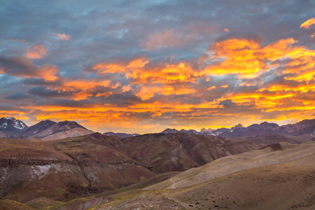 Amazing mountain landscapes in Valle Hermosa, Argentina, South Americaの写真素材