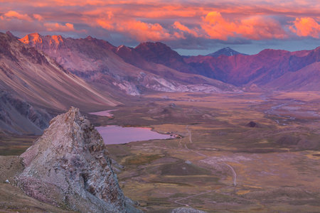 Amazing mountain landscapes in Valle Hermosa, Argentina, South Americaの写真素材