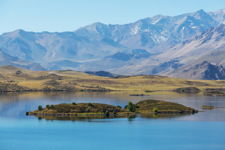 Beautiful mountain landscapes in Patagonia. Mountains lake in Argentina, South America.の写真素材