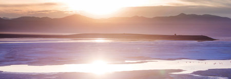 Altiplano Lake in  Andes mountains, Bolivia, South Americaの写真素材