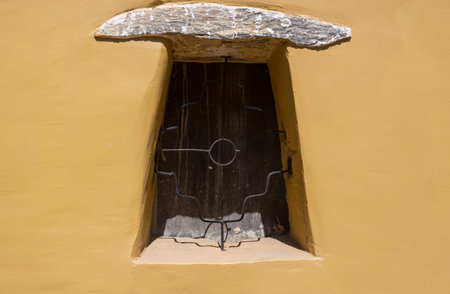 Authentic window in old village in Peru, South Americaの写真素材