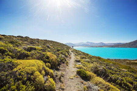 Hike in the Patagonian mountains, Argentinaの写真素材