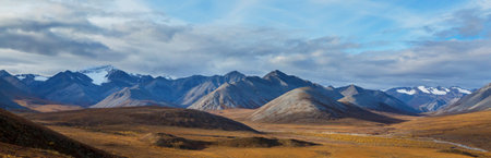 Tundra landscapes above Arctic circleの写真素材
