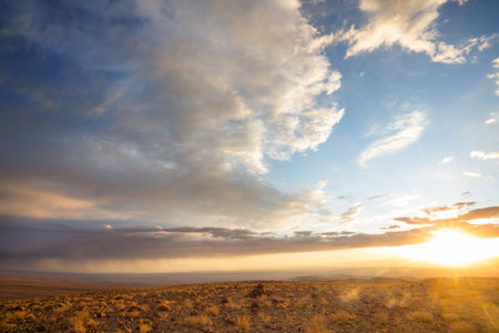 desert at sunrise, Chile, Atacamaの写真素材