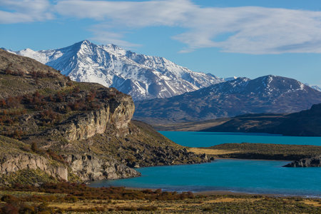 Fantastic mountain landscapes in Perito Moreno National Park in Argentina, South America.の写真素材