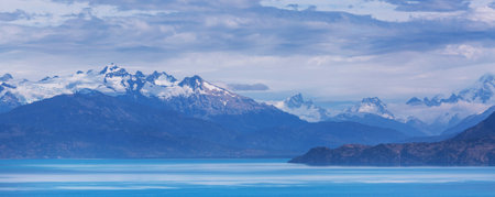 General Carrera Lake, Carretera Austral, Patagonia - Chile. Beautiful natural landscapes in South Americaの写真素材