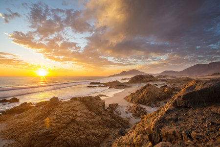 Pacific ocean coast in  Chileの写真素材