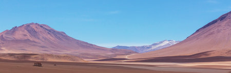 Epic Salvador Dali desert. Unusual natural landscapes in Bolivia.