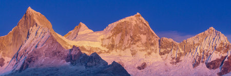 Beautiful mountains landscapes in Cordillera Blanca,  Peru, South Americaの写真素材