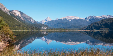 Serenity morning lake in the Patagonia mountains, Argentina