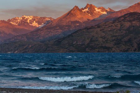Beautiful lake in Patagonia mountains. Fantastic natural landscapes in Argentina< south America