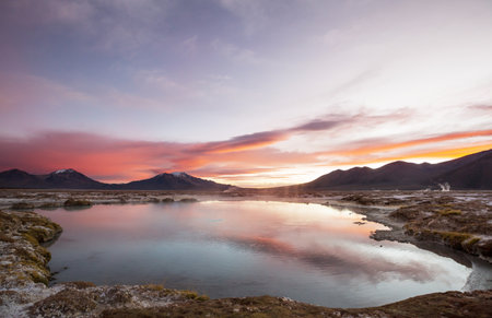 Beautiful natural landscapes in Atacama desert, northern Chileの写真素材
