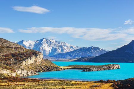 Fantastic mountain landscapes in Perito Moreno National Park in Argentina, South America.の写真素材