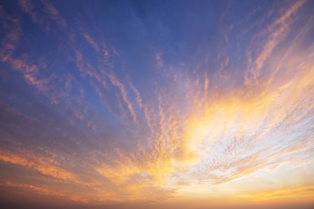 Unusual storm clouds at sunset.  Suitable for background.の写真素材