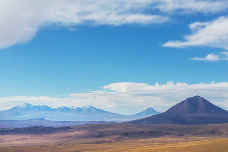Fantastic Scenic landscapes of Northern Chile, Atacama desert. Beautiful inspiring natural landscapes. Kalgaspores in high mountains.の写真素材