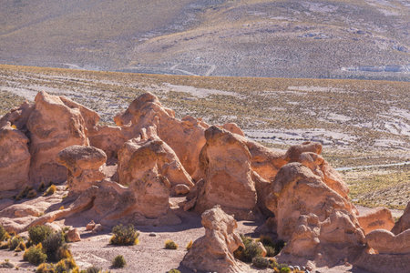Fantastic Scenic landscapes of Northern Chile, Atacama desert. Beautiful inspiring natural landscapes. Kalgaspores in high mountains.の写真素材