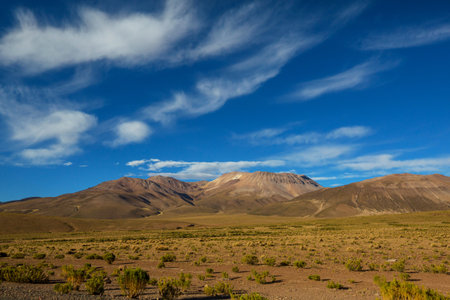 Fantastic Scenic landscapes of Northern Chile, Atacama desert. Beautiful inspiring natural landscapes. Kalgaspores in high mountains.の写真素材
