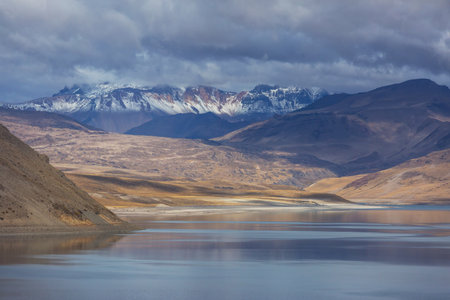Beautiful lake in Patagonia mountains. Fantastic natural landscapes in Argentina< south Americaの写真素材
