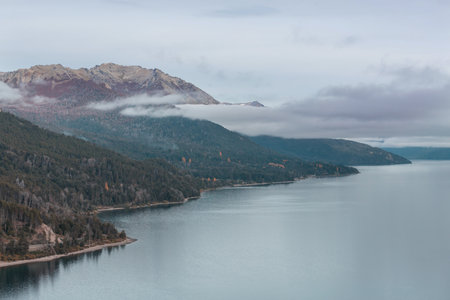 Beautiful lake in Patagonia mountains. Fantastic natural landscapes in Argentina< south Americaの写真素材