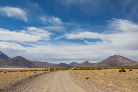 Fantastic Scenic landscapes of Northern Chile, Atacama desert. Beautiful inspiring natural landscapes. Kalgaspores in high mountains.の写真素材