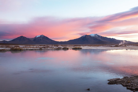 Beautiful natural landscapes in Atacama desert, northern Chileの写真素材