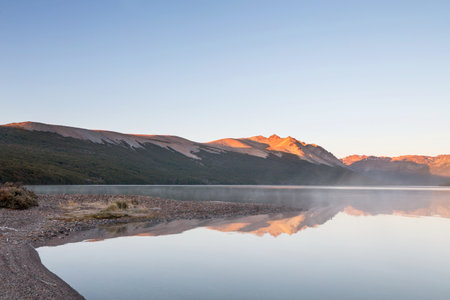 Beautiful lake in Patagonia mountains. Fantastic natural landscapes in Argentina< south Americaの写真素材