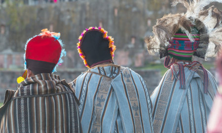 Folkloric festival in Cuzco on Plaza de Armas town square. Inca ritual.の写真素材