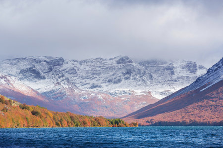 The beautiful lake in Autumn seasonの写真素材