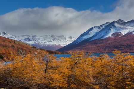 The beautiful lake in Autumn seasonの写真素材