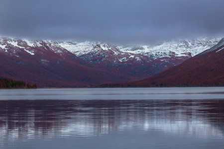 The beautiful lake in Autumn seasonの写真素材