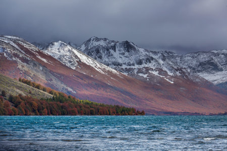 Beautiful lake in Patagonia mountains. Fantastic natural landscapes in Argentina< south America