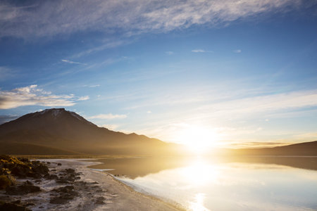 Beautiful natural landscapes in Atacama desert, northern Chileの写真素材
