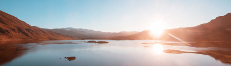 Beautiful lake in Patagonia mountains. Fantastic natural landscapes in Argentina< south America