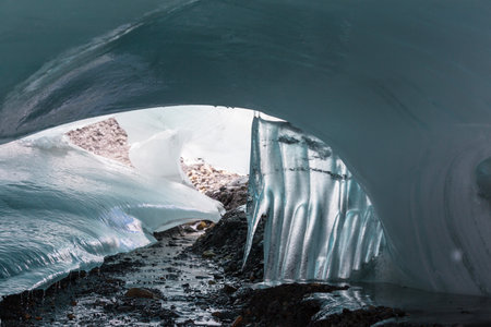 Ice cave in high mountains, Canada