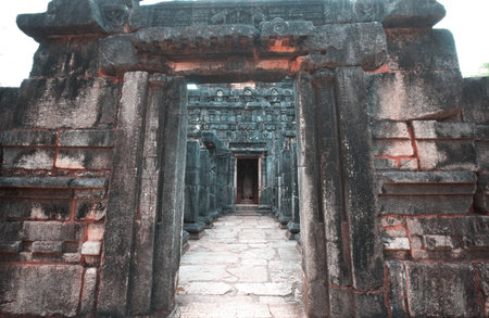 Ancient Khmer civilization ruins of Angkor near Siem Reap, Cambodiaの写真素材